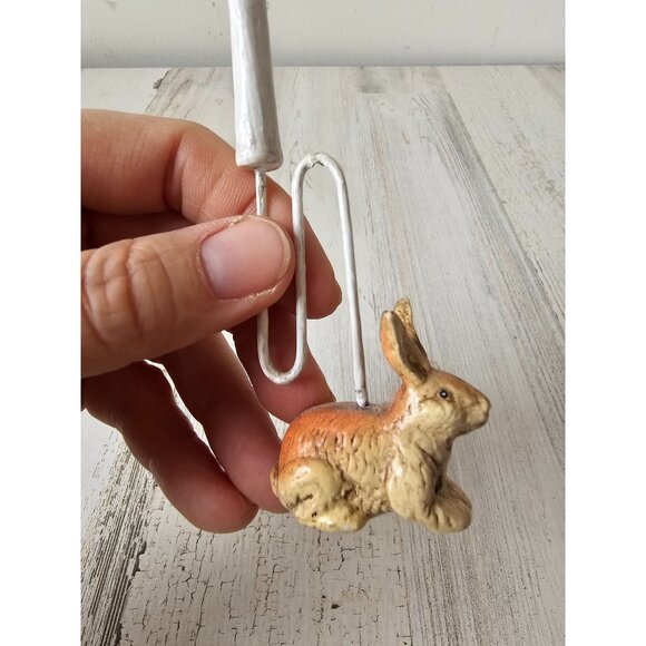 Vintage Easter bunny candle unique shabby chic spring decor unusual - Picture 8 of 8